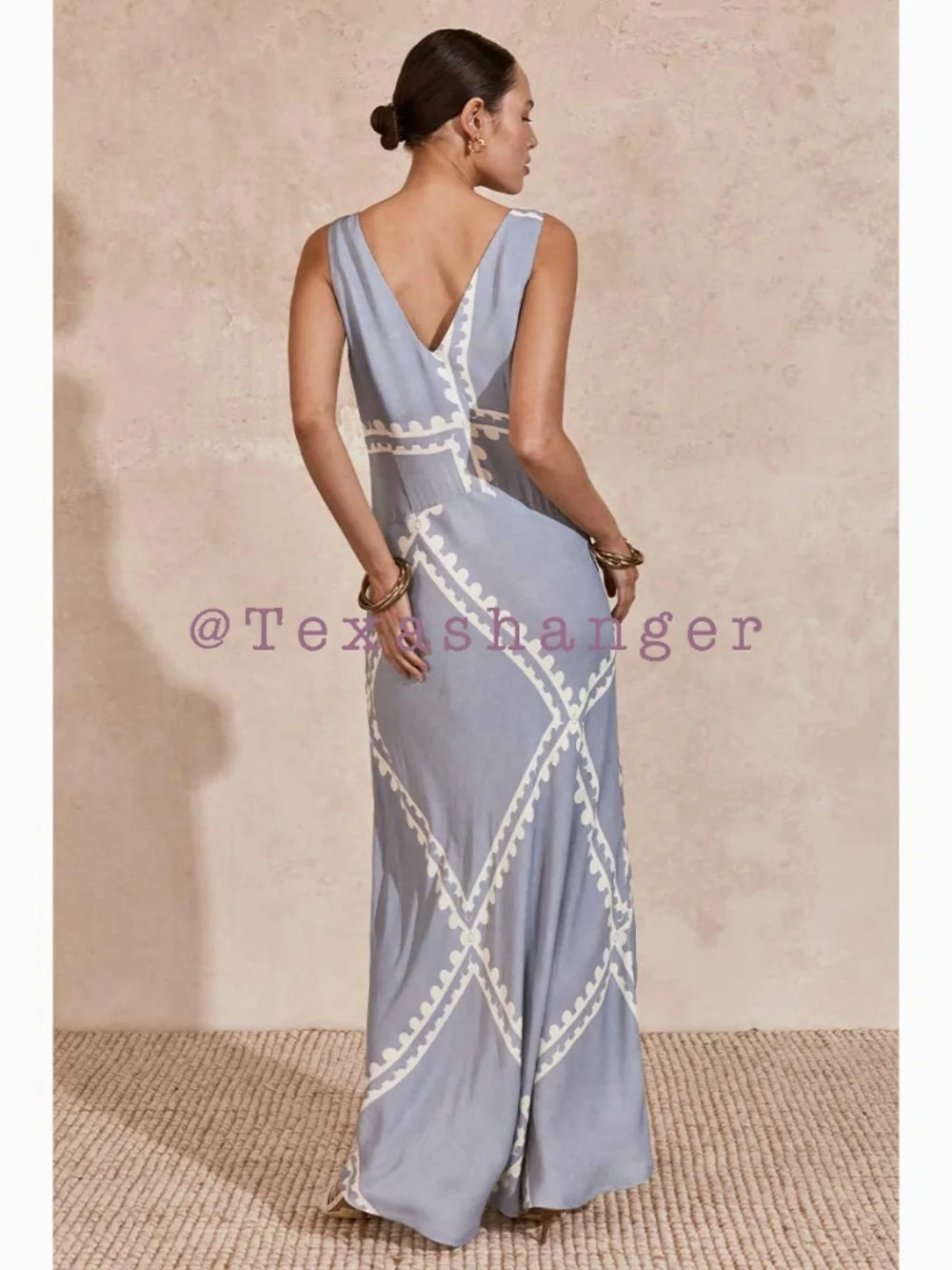 Mon Renn NWT Serape Midi Dress Medium / 10 Blue Postcards - Picture 8 of 13